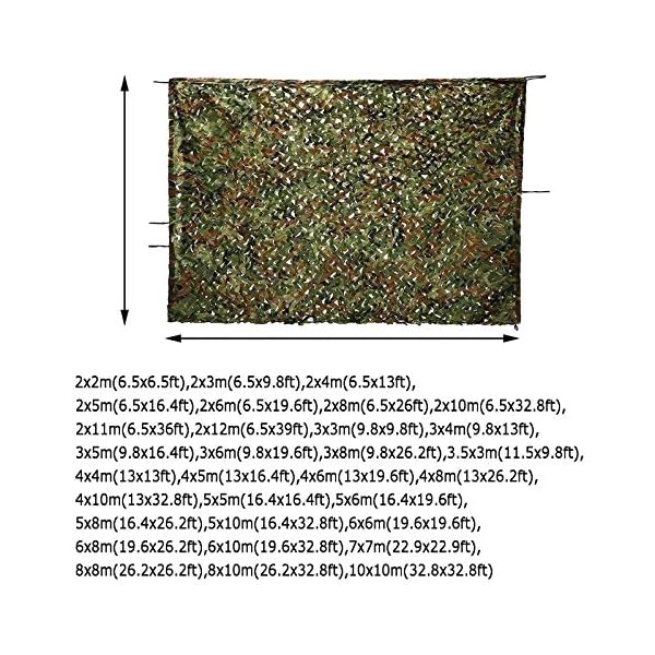 SMYH Tarnnetz 2x4m 3x3m 3x4m 4x8m 6x6m 8x8m 10x10m, Camouflage Net für Freizeit Camping Bars Jagd Waldlandschaft… – Bild 7