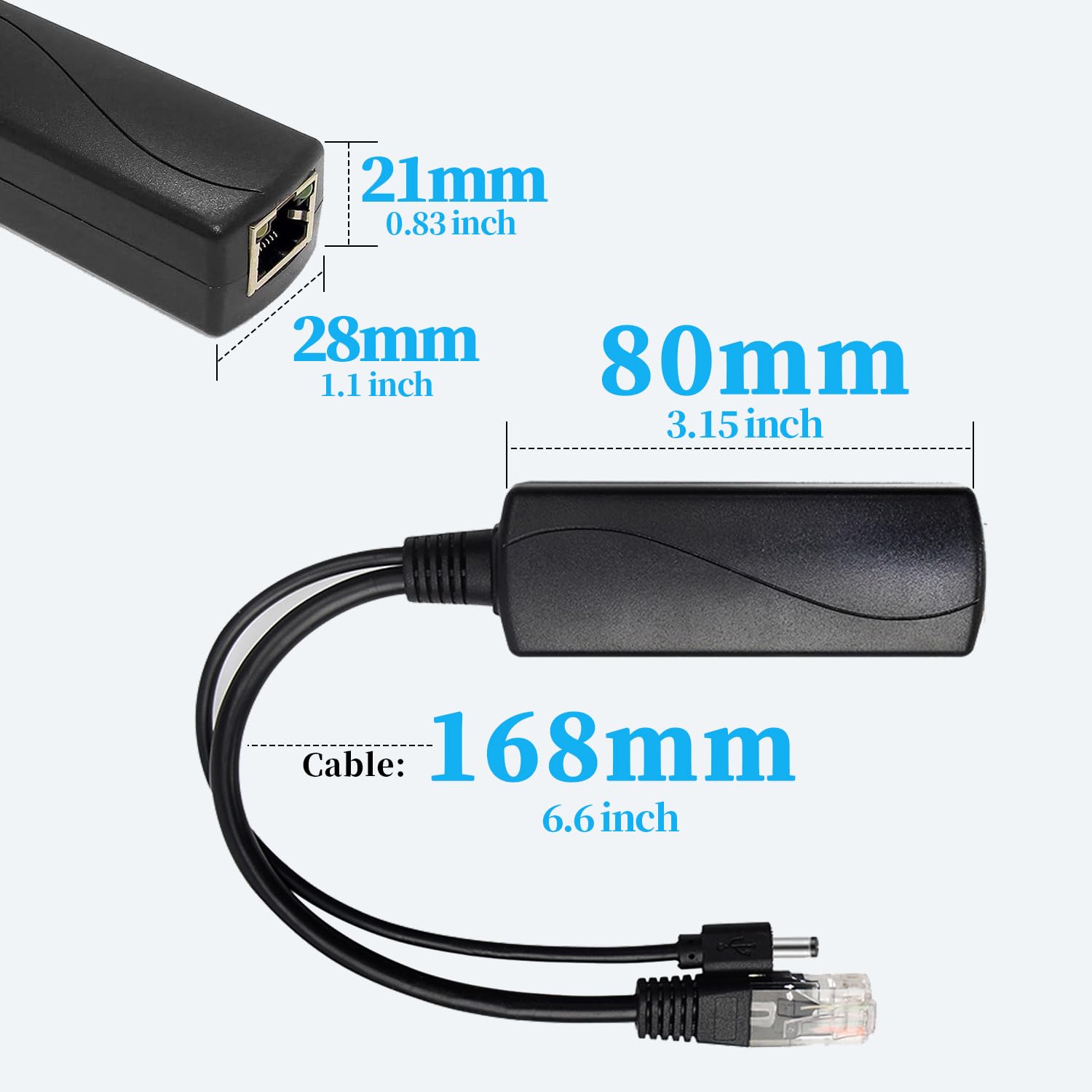 Sae 2200 Splitter PoE Attivo - Alimentatore Da Ethernet 48V A 12V 2A, Compatibile Con Standard IEEE802.3af Alimentazione Su Ethernet - Foto 12