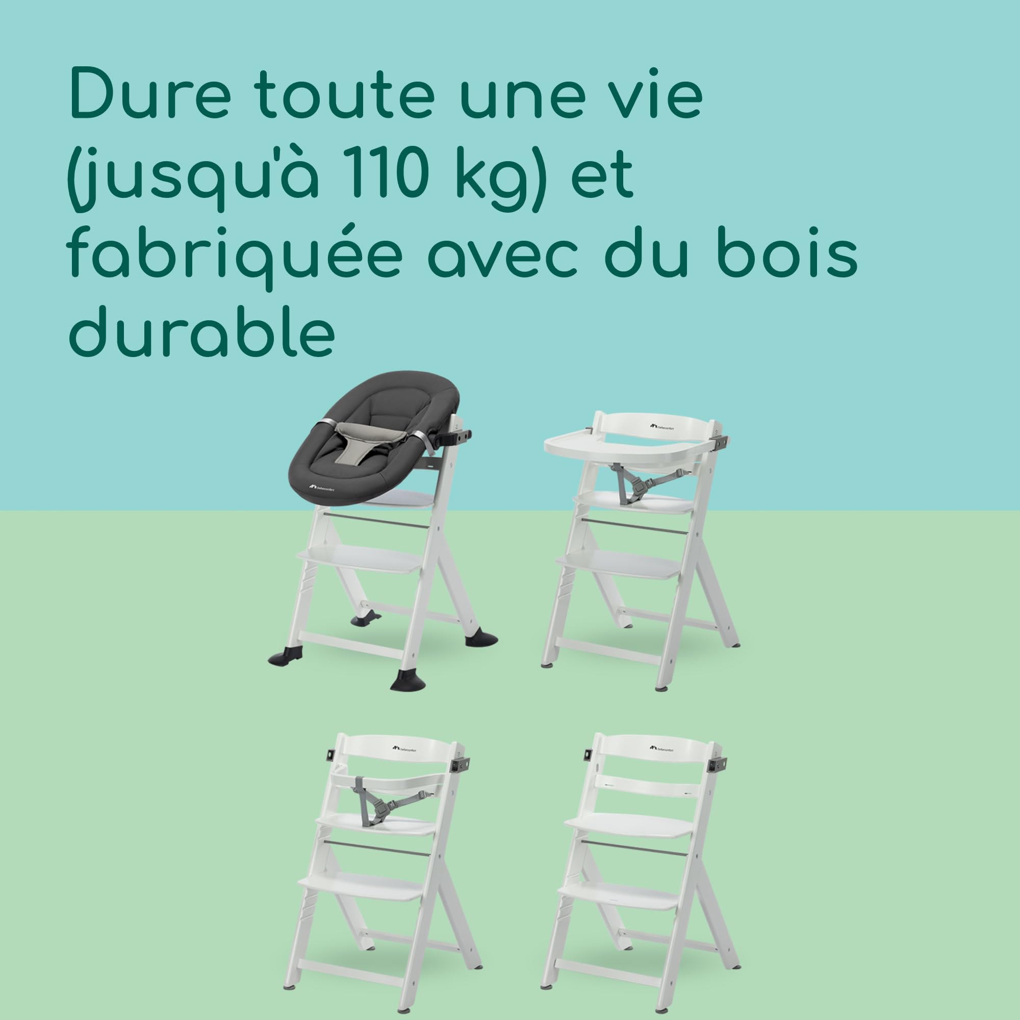 BEBECONFORT TIMBA coussin Chaise haute bébé, Chaise bois évolutive