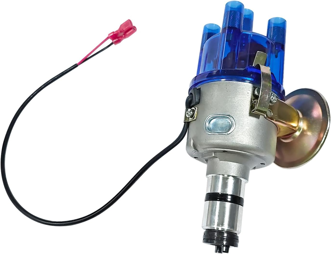 034 Vacuum Advance Electronic Distributor Fits for VW Bug Beetle Campmobile Fastback Karmann Ghia Squareback Transporter 1954-1979,Replace 0231170034 0231170034EL (Blue Plastic Cap)