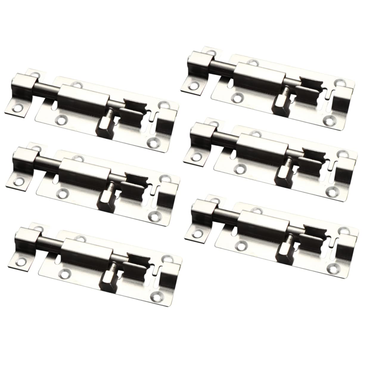 Yardenfun 6pcs 3 Door Security Slide Latch Lock Gate Lock Locks Sliding Door Security Bar Protector Sliding Door Lock Door Handle with Lock Protection Guard Gate Latch Bolt Knob Chain Silver