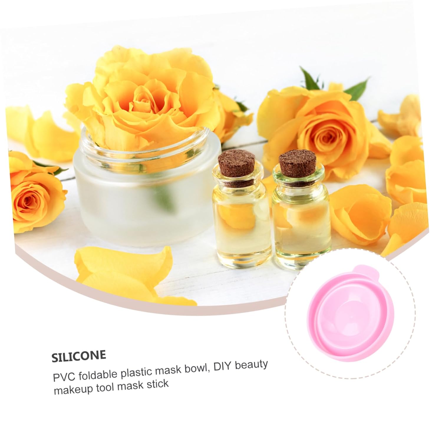 Mikinona Folding Silicone Bowl for Diy Facial Masks Eco-friendly Mixing Tool for Skincare Compact and Durable Design for Easy Travel for Mixing Beauty Products