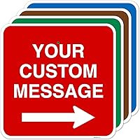 SigoSigns Custom Square Left/Right Arrow Sign 12x12 Yellow - Rust-Free Aluminum Directional Sign for Office, Business, Home, Airbnb, Made in USA