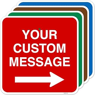 SigoSigns Custom Square Left/Right Arrow Sign 12x12 Yellow - Rust-Free Aluminum Directional Sign for Office, Business, Home, Airbnb, Made in USA