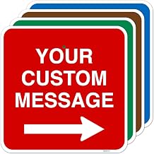 Custom Square Left or Right Arrow Sign, Personalize for Office, Business, Workplace, office, Home, Airbnb, Delivery Signs, 12x12 Inches Yellow, Rust Free .040 Aluminum, Fade Resistant, Made in USA
