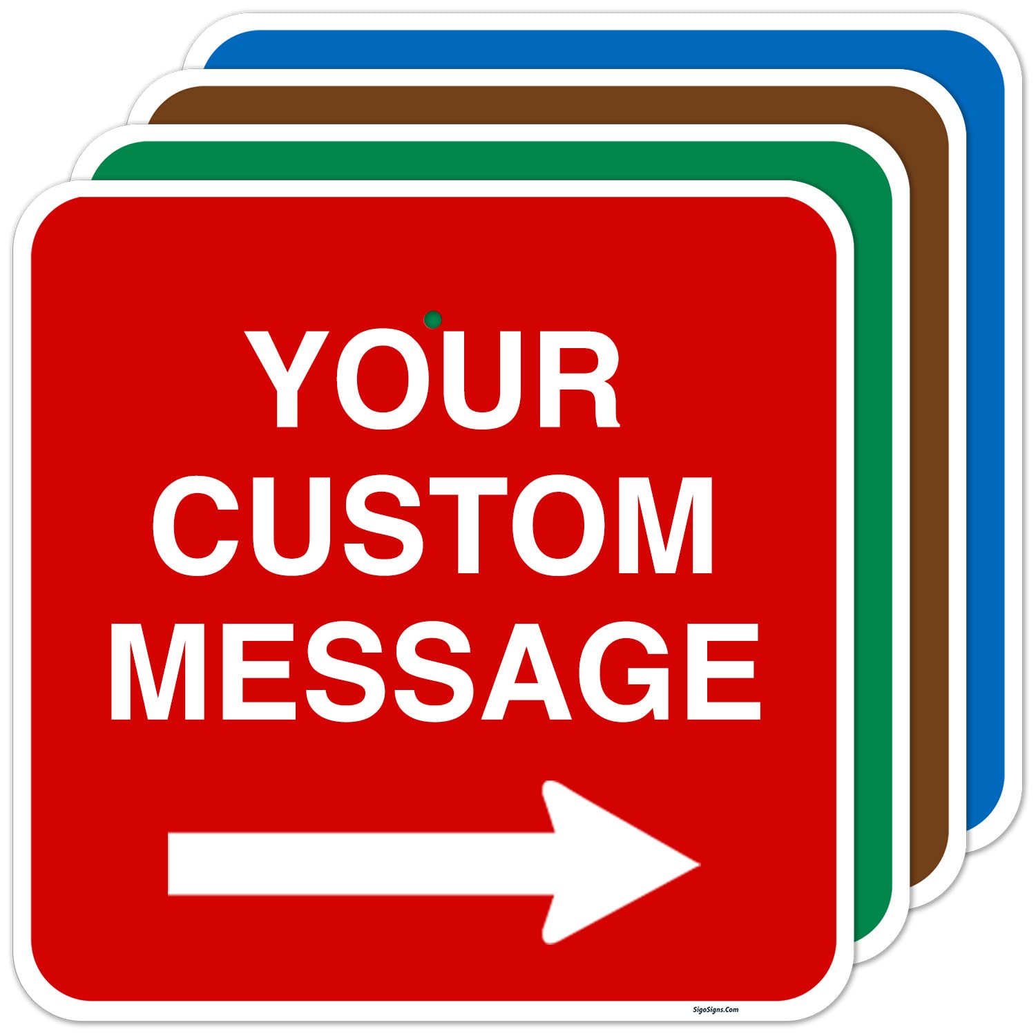 Custom Square Left or Right Arrow Sign, Personalize for Office, Business, Workplace, office, Home, Airbnb, Delivery Signs, 12x12 Inches Yellow, Rust