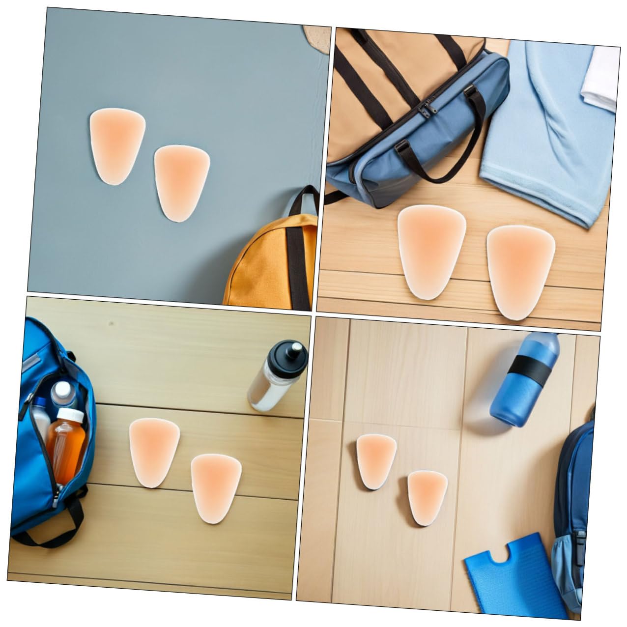 Ginocchiere in Silicone Beige per Pattinaggio, Design Ergonomico e Facile da Indossare, Protezione per Ginocchia 4 Pezzi per Piste da Ghiaccio e Rotelle