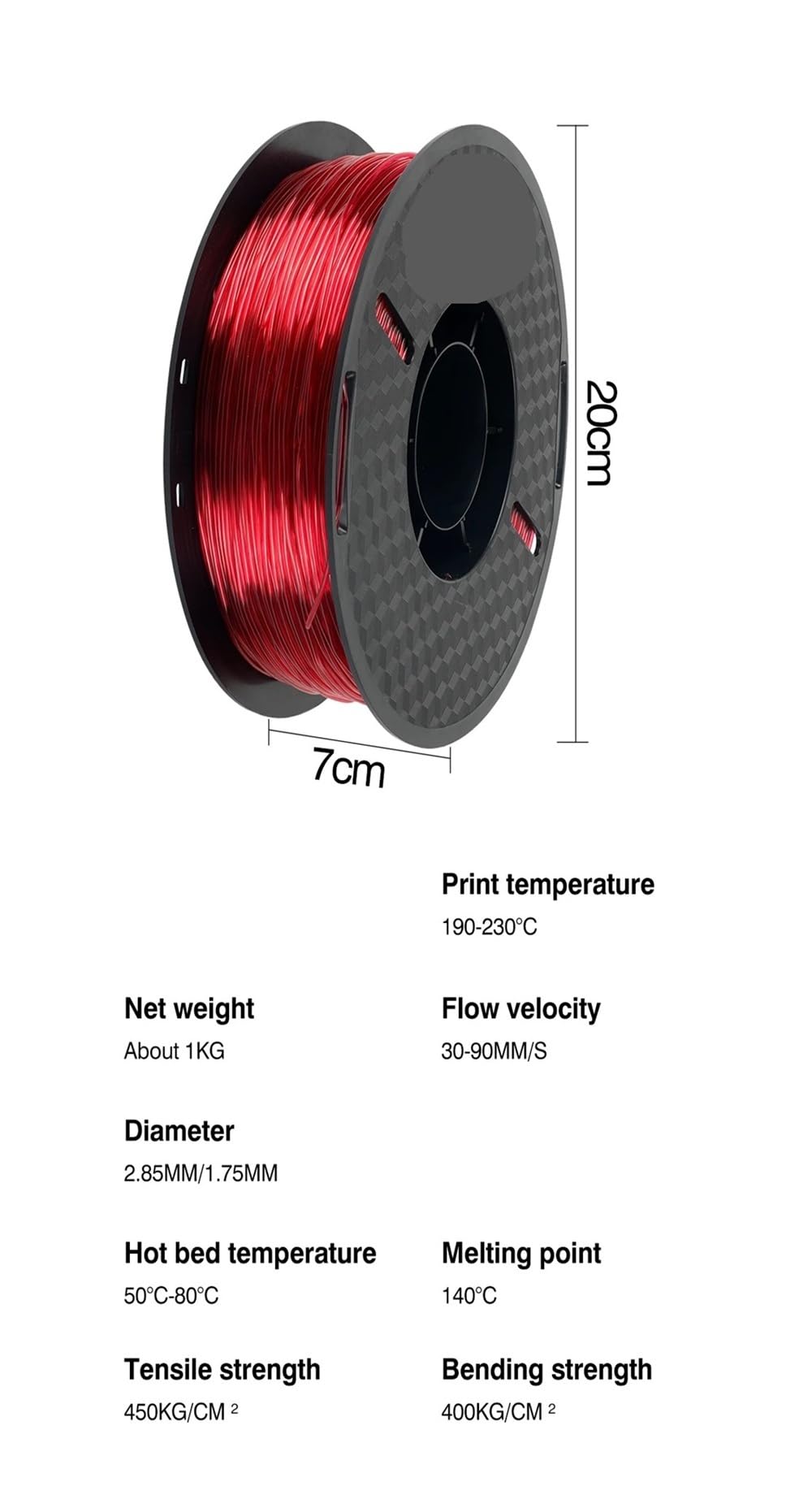 Filament d'imprimante 3D 95A TPU 1,75 mm