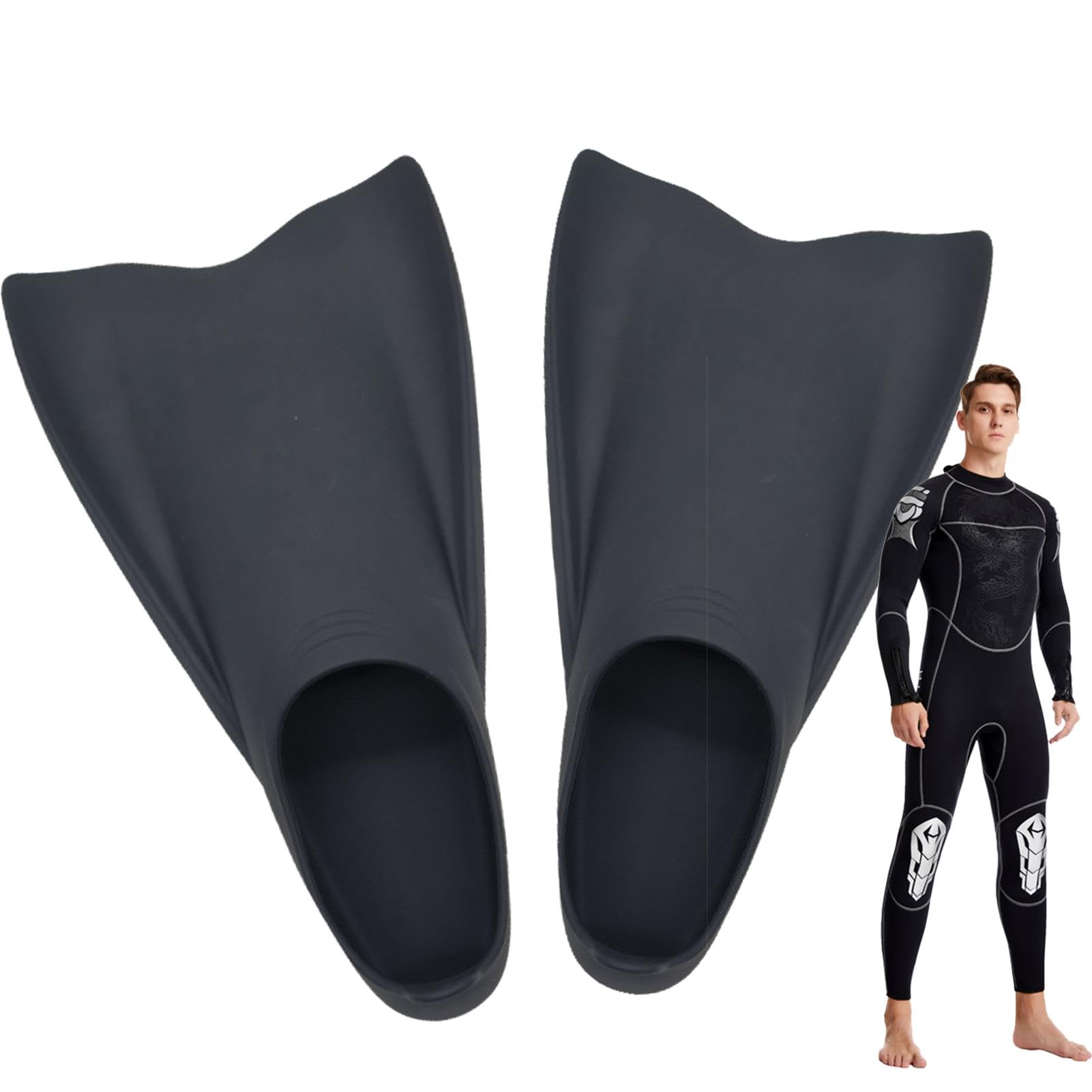 Pinne da allenamento per nuoto, pinne corte in silicone per uomini e donne, pinne galleggianti per gli amanti del nuoto e gli appassionati di sport acquatici