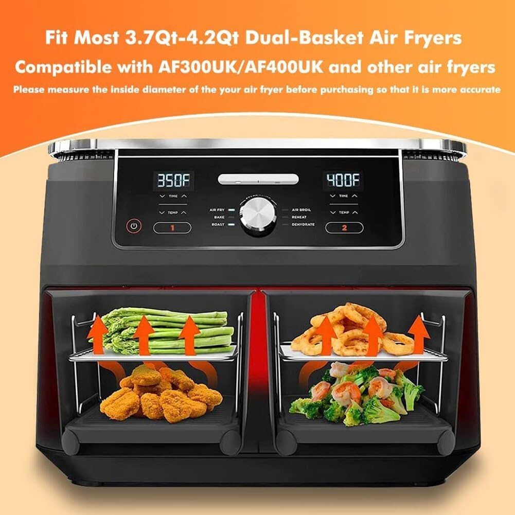 Accessories, fit for Ninja Dual AF300UK, AF400UK & Most 3.7Qt - 4.2Qt and Larger Dual Zone Air Fryers
