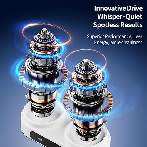 Miniatura 5 de Lavadora portátil 2 en 1, lavadora inalámbrica de doble tina mejorada para calcetines de limpieza profunda, ropa interior, dormitorios, viajes,