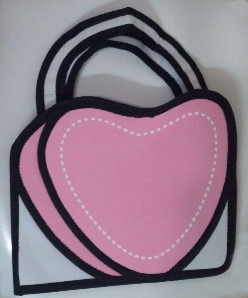 Other2D 3D heart cartoon canvas hand bag