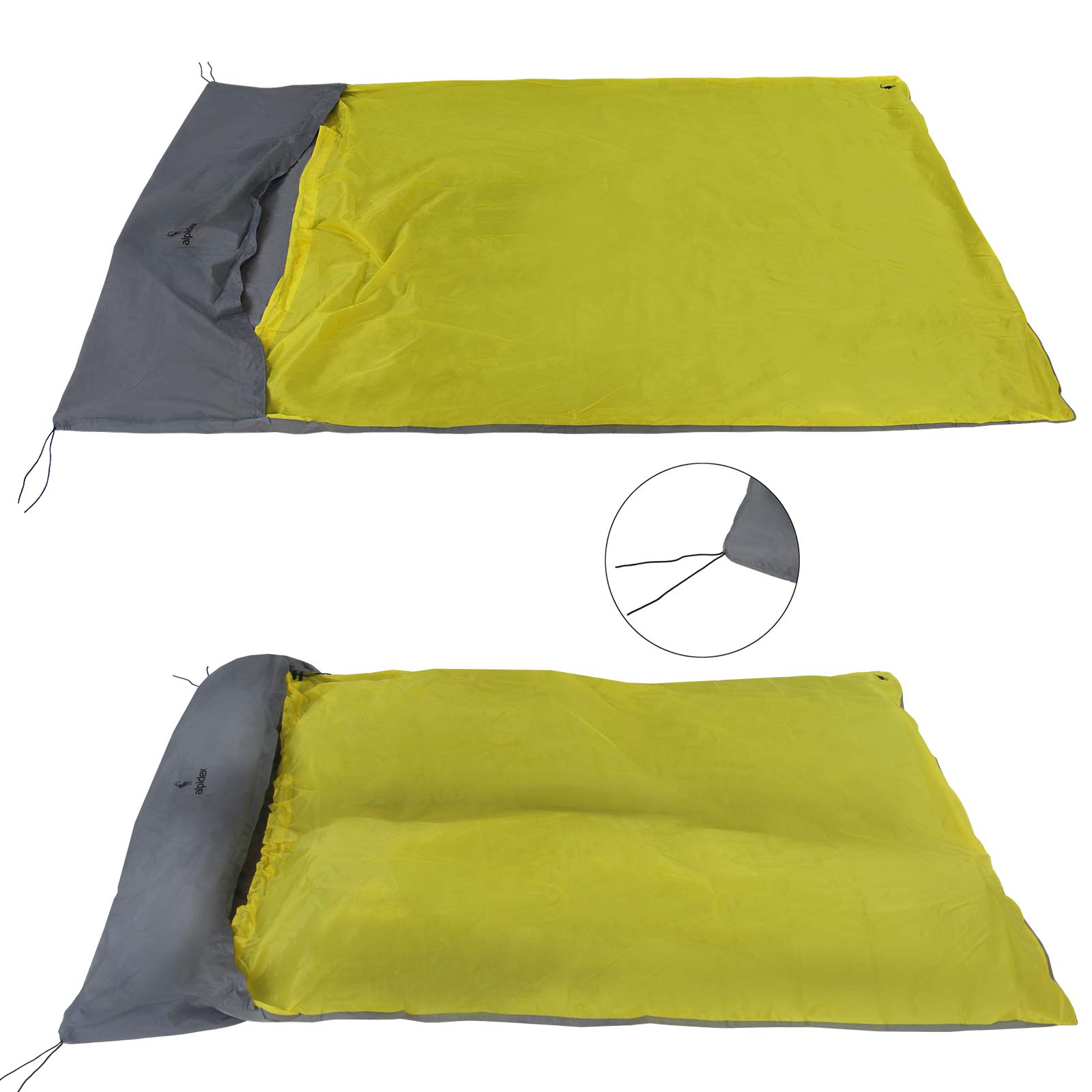 ALPIDEX Bivy Cortaviento Impermeable 2 Tamaños Funda Vivac 1-2 Personas Saco Dormir Emergencia Termico Legero