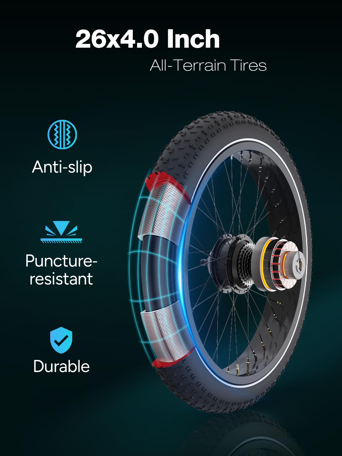 Vélo Électrique, VTT électrique 48V 20Ah, Vitesse Max 25 km/h, Autonomie 80–150 km, Écran LCD, Compatible App & NFC, Velo Electrique pour Homme et Femme