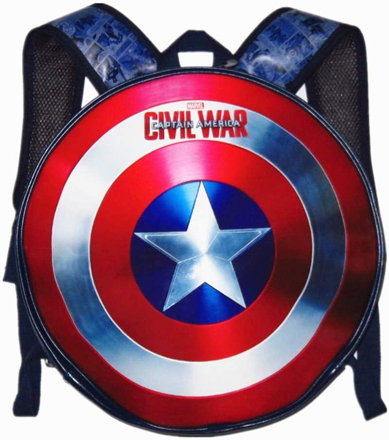 SXELODIE Captain America Shield Backpack Pentagram Shield Backpack Men and Women Student Personality Casual Bag