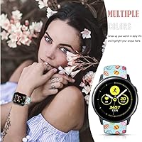 Vista 5 de 20mm Easter Floral Silicone Bands Replacement Sport Strap Compatible for Samsung Galaxy Watch 3 41mm/ Samsung Active 2 40mm 44mm/ Active/Galaxy