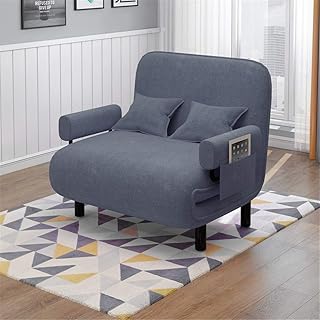 YBWEN Cama Plegable Convertible sofá Cama Plegable Silla del Brazo Ajustable Diseño Almacenamiento fácil Ahorro de Espacio for Interiores Jardín Hamacas y Tumbonas (Color : Marrón, Size : 192x75cm)