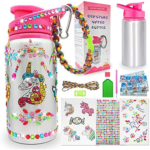 7july Decorate Your Own Water Bottle Kits for Girls Age 5-6-8-10,Unicorn Painting Crafts,Fun Arts and Crafts Gifts Toys for Girls Birthday Christmas Cover