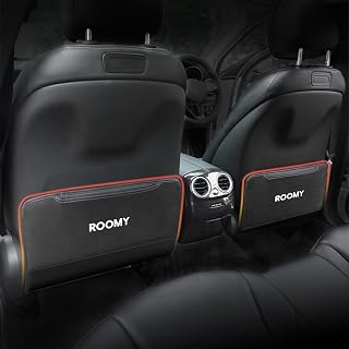 ルーミー ROOMY 専用 カー キックガード PUレザー 車 シートバックカバー 対応 TANK ROOMY M900A M910A 耐摩耗性 キズ防止 シートバックキックガード 防汚 防水 アクセサリー カスタムパーツ 取付簡単 使いやすい 2点セット（ブラック）