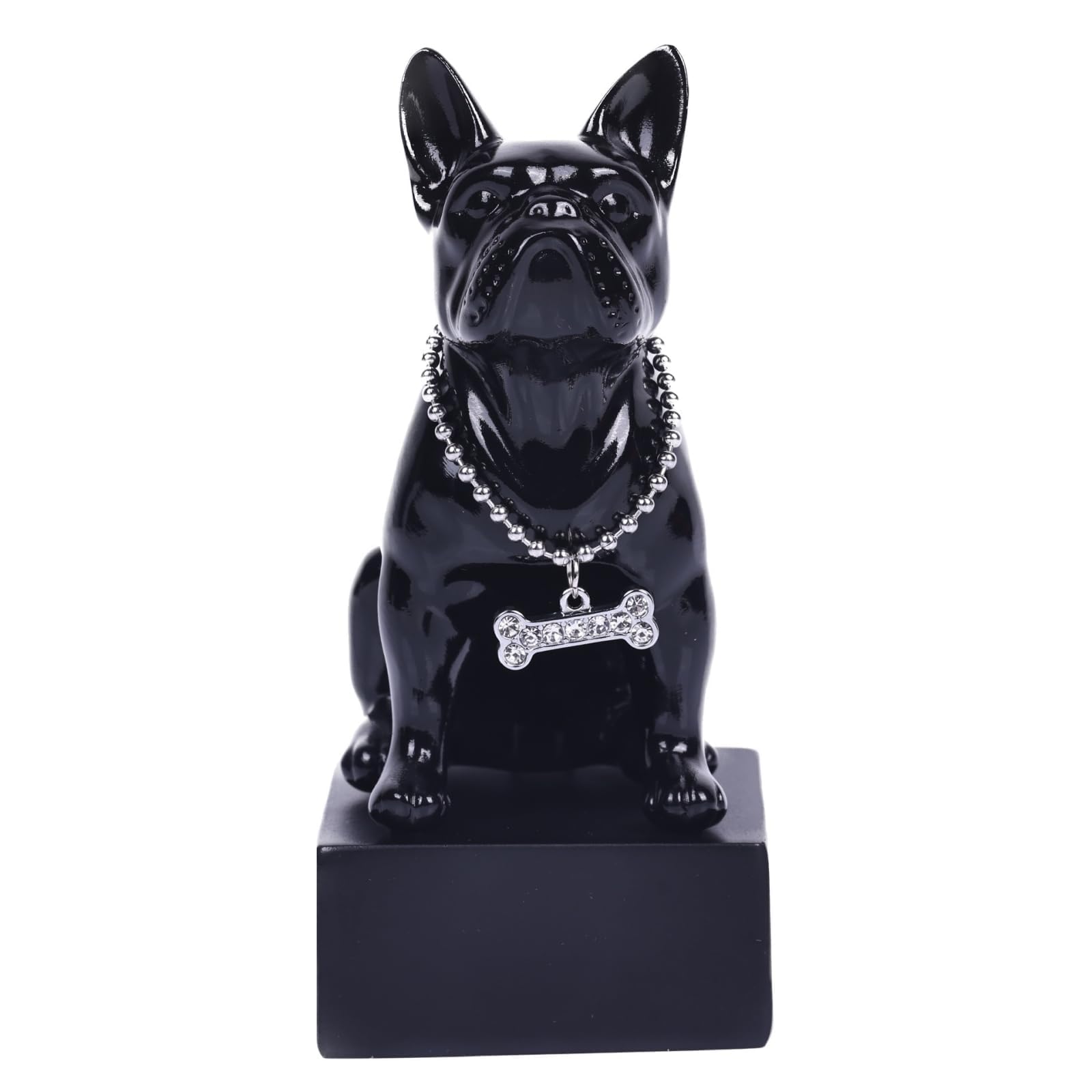 suruimResin French Bulldog Statue, Modern Black Tabletop Decor, 6 inches