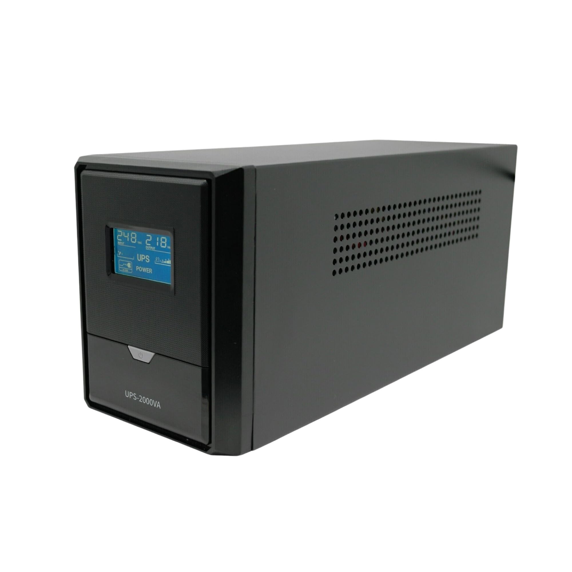 RVT SECURITY - Gruppo Di Continuità Per Casa, TC-2000VA-LCD-1, Apc Ups, Line Interactive Gruppo di Continuità, LCD Con 3 Prese Sciuco, Display Grande E Luminoso, 36,5x14x16,5 cm, 12,6KG