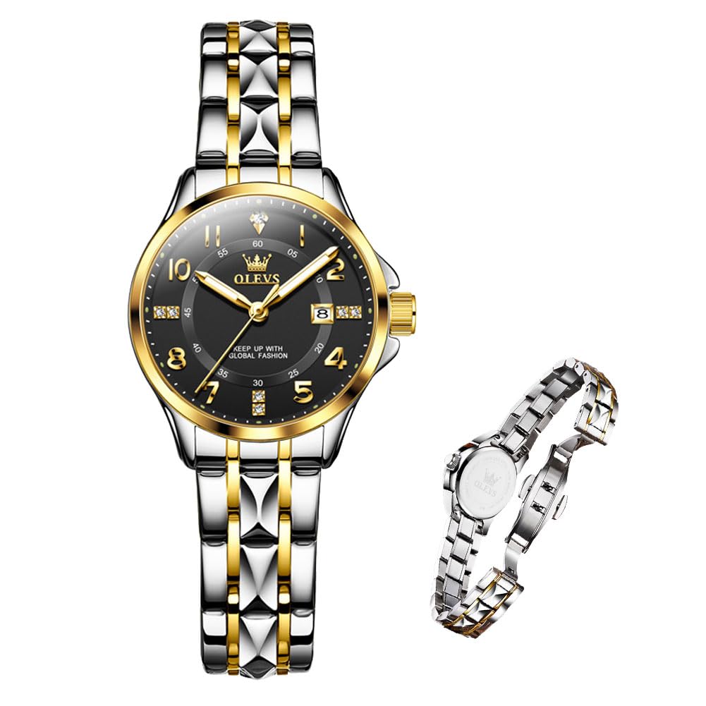 Orologio donna in acciaio inossidabile con quadrante piccolo | Quarzo analogico con finestra della data, impermeabile per uso quotidiano, stile elegante e minimalista, regalo per donna