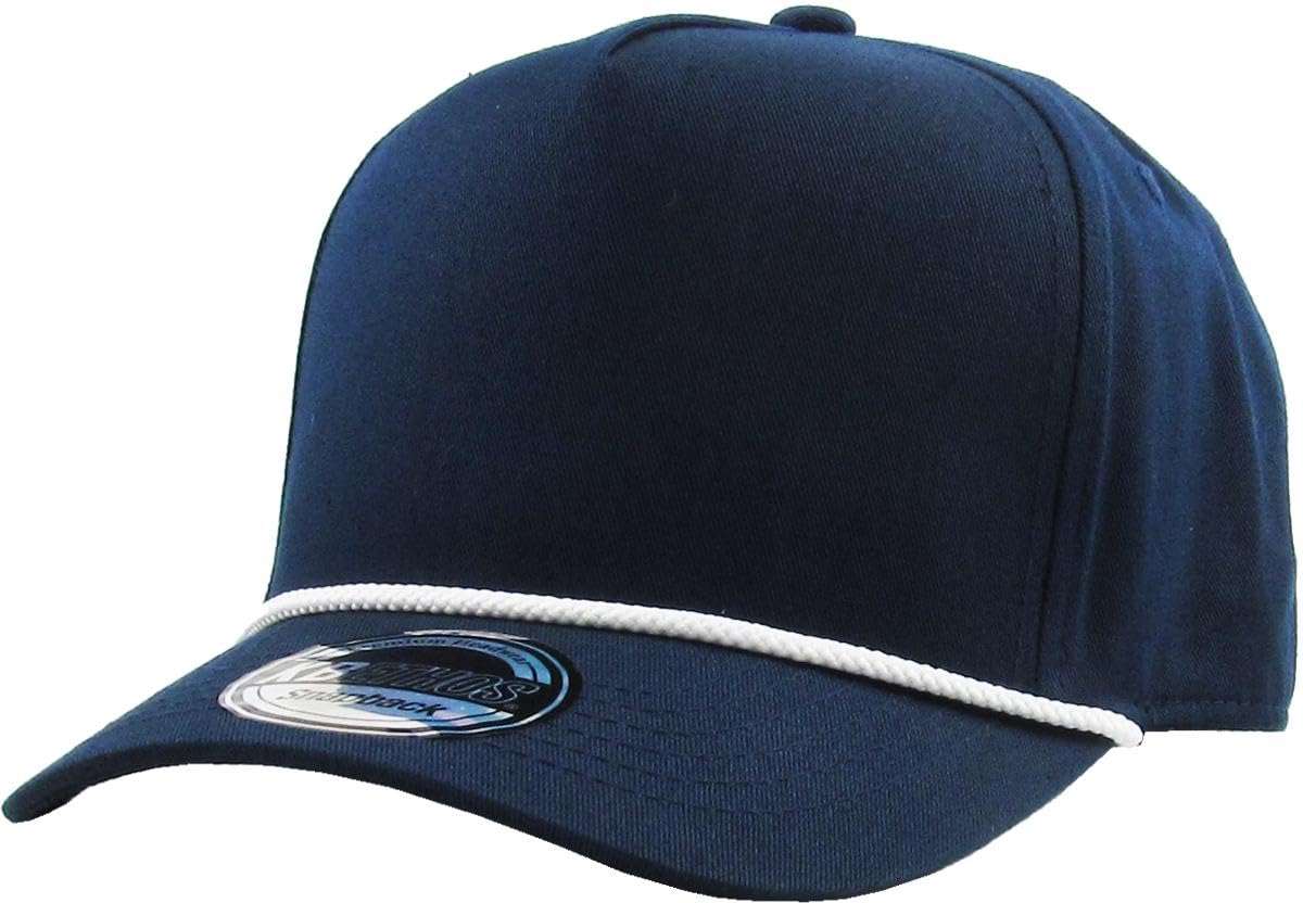 KBETHOS Pro Style 5 Panel Rope Baseball Cap with Adjustable Snapback