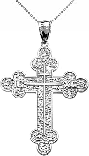 Religious Jewelry Elegant Sterling Silver Eastern Orthodox ICXC Cross Pendant Necklace