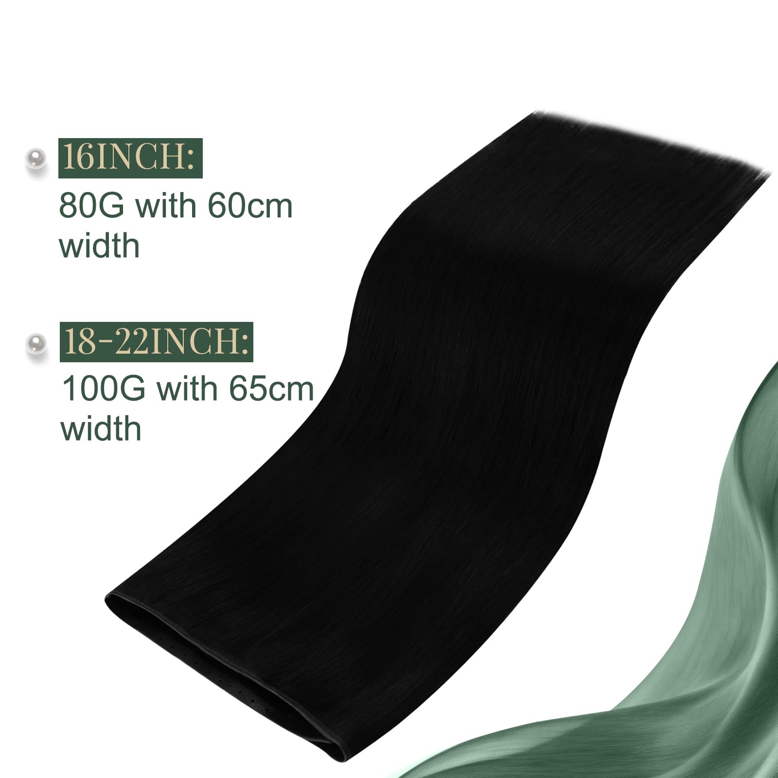 Ugeat Butterfly Weft Hair Extension czarne Remy Butterfly, prawdziwe włosy, prawdziwe włosy, naturalne włosy, 40 cm, 80 g