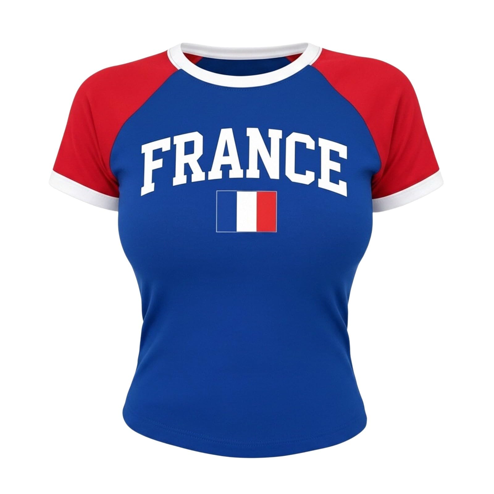 Maillot Shorty Femme Coupe du Monde T-Shirt Fan Football Tee Shirt Maillot de Foot Coupe du Monde 2026 Tops Femme D'éTé Cadeaux ModéLe Equipe Dérivés Vetement