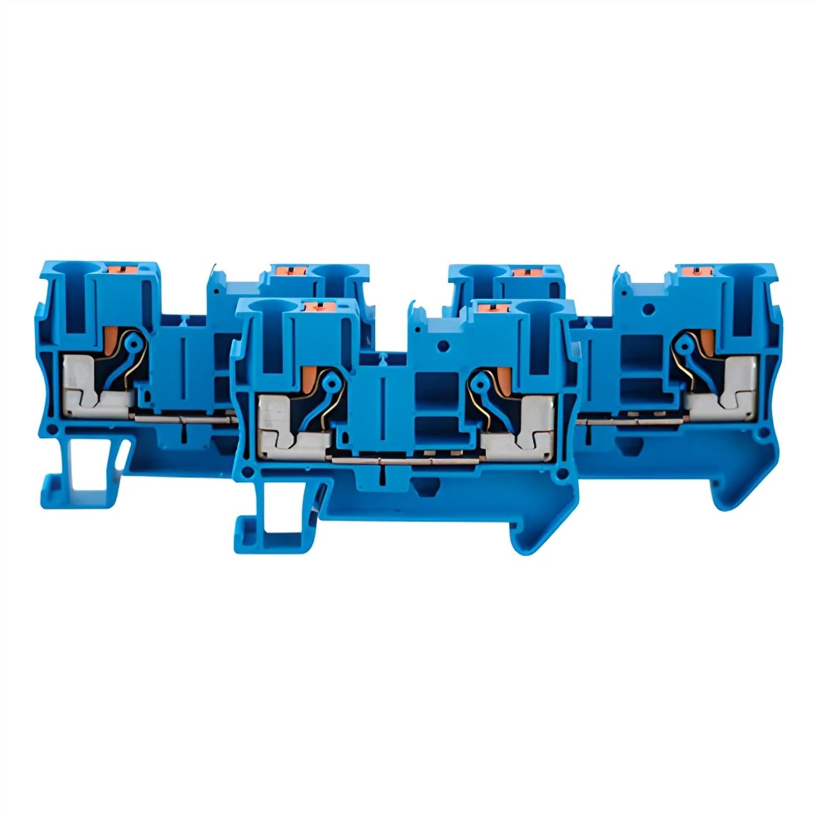 Connecteurs de bornier sur Rail Din PT-6, 10 pièces, Ressort enfichable, Alimentation sans vis à Travers Le conducteur de connecteur de Fil PT6(Blue)