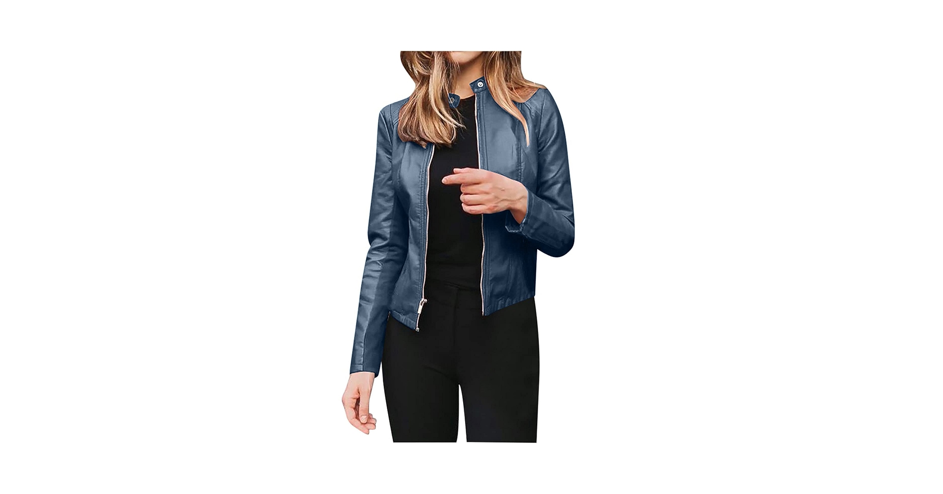 Amazon.com: 5665 Leather Jacket Women Sexy Motorcycle Zip up