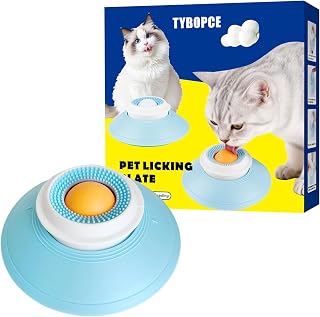 Slow Feeder cat Bowl, Interactive Licking Bowl for Wet & Liquid Food, Cat Puzzle Feeder, Non-Slip Cat Food Bowl for Slow Eating, Anxiety Relief Cat Slow Feeder Bowl （Yellow Ball）