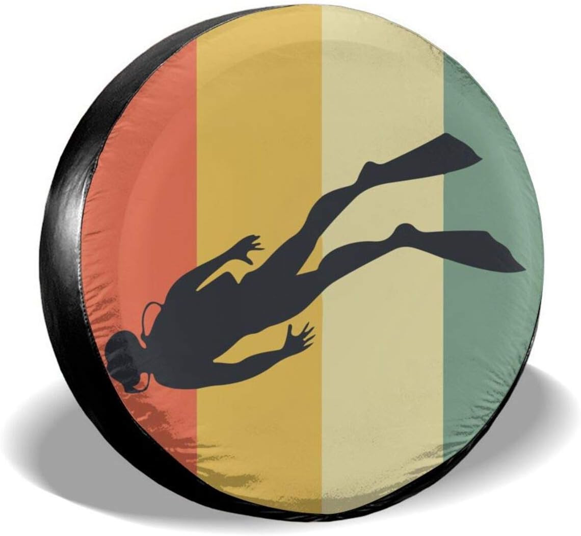 Ramwans Vintage Scuba Diving Spare Tire Cover for Trailer