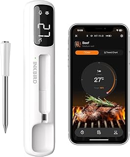 Inkbird INT-11I-B Mini Fleischthermometer kabelloses, LCD-Display Grillthermometer, Bluetooth 5.4 mit 305 m Reichweite, IP67 wasserdicht Bratenthermometer für Backofen Grill Smoker Airfryer Ofen