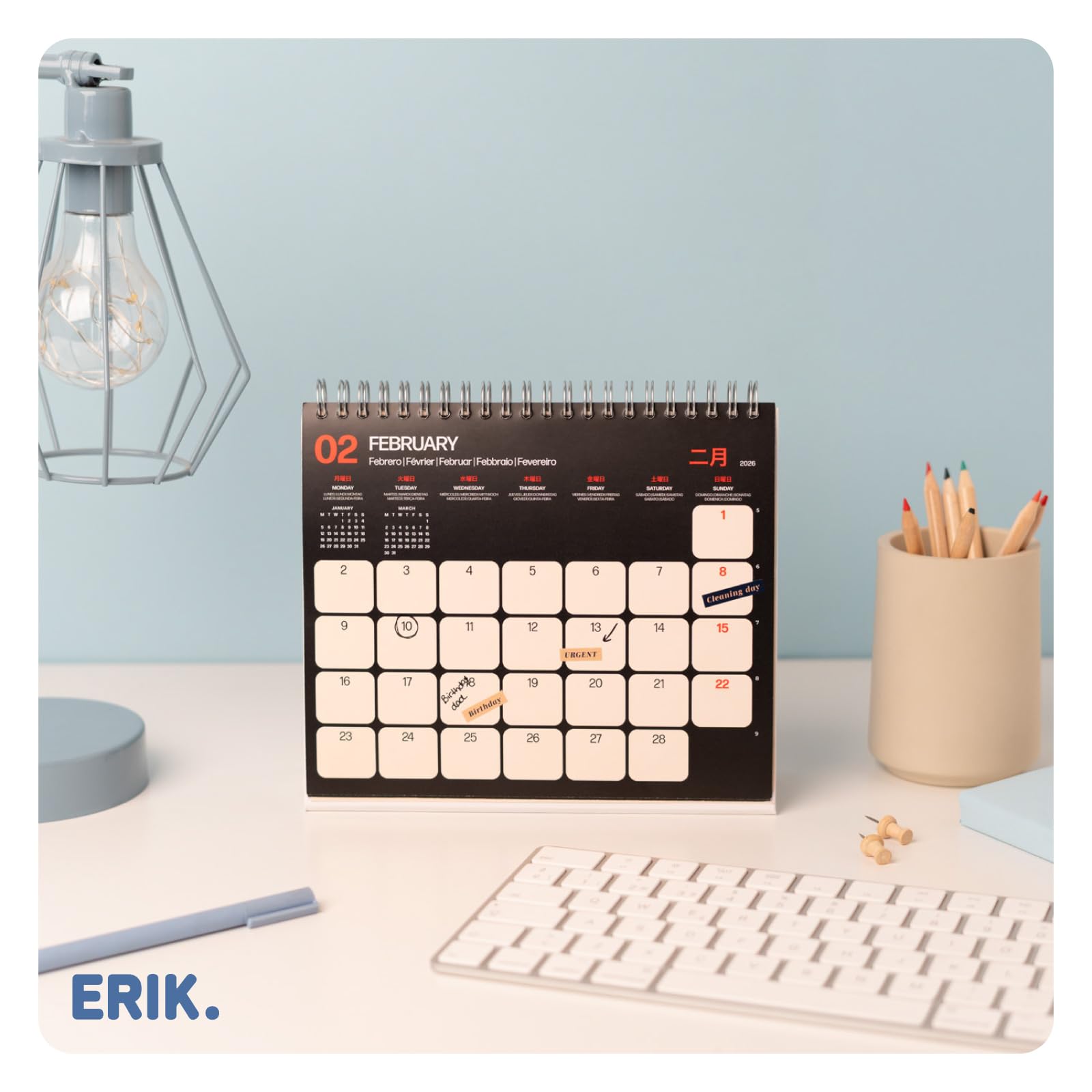 Grupo Erik Desk Calendar 2026 - Hiroshige Calendar 2026 Month To View | Monthly Desk Planner, Desktop Gifts Under 10 Pounds | Japanese Art Gifts For Friends