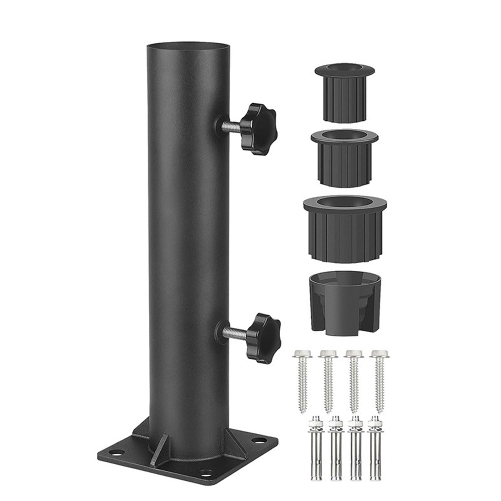 Questo Morsetto per Base di Supporto per ombrellone da Esterno – Supporto Regolabile per tavoli, terrazze, pontoni e ringhiere – Copertura per Foro in Metallo Resistente per Uso in Giardino