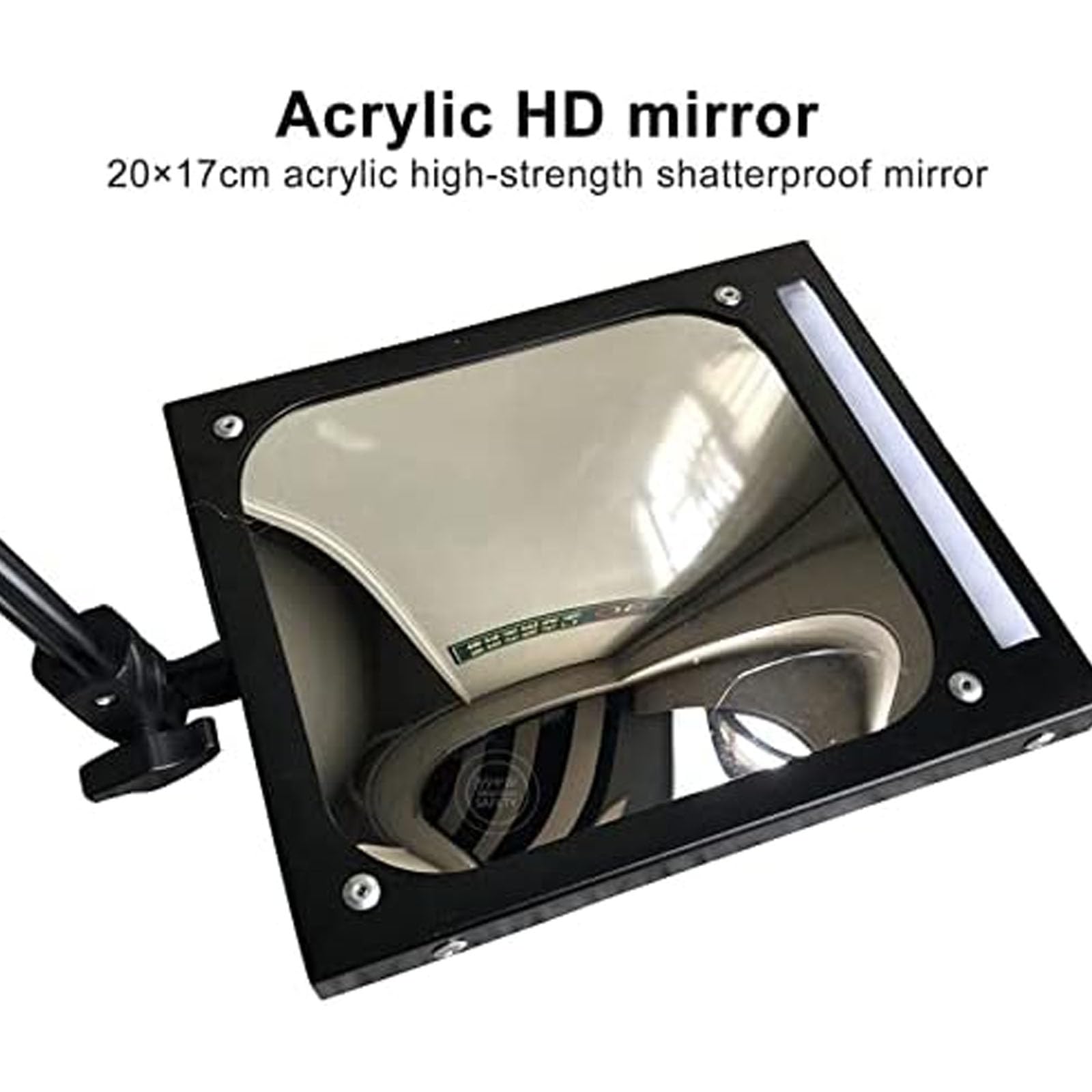 Specchietto per ispezione sotto il veicolo con luce LED, angolo regolabile, maniglia telescopica 36-120 cm, 20 x 17 cm, per ispezioni di sicurezza e sicurezza