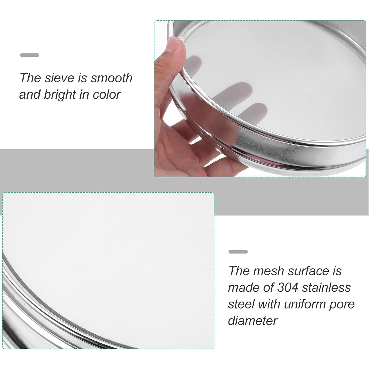 Stainless Steel Laboratory Soil Sieve Double Frame Test Sifter Fine Mesh Corrosion Resistant for Lab Powder Analysis