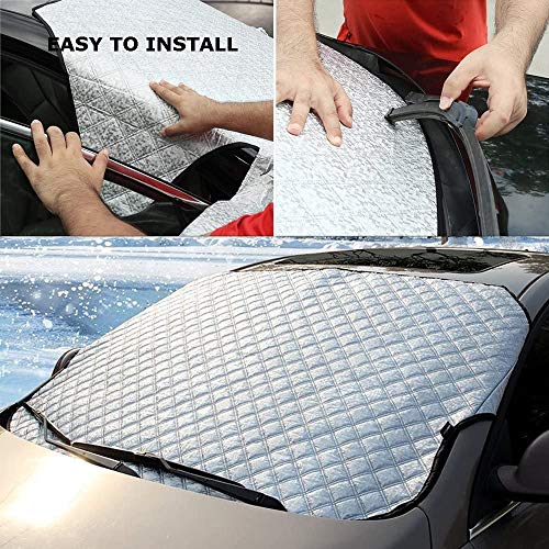 Beicarin Car Windshield Cover, Heavy Duty Ultra Thick Protective Windscreen Cover - Snow Ice Frost Sun Uv Dust Water Resistent - Pefect Fit For Cars Suvs All Years Summer/Winter #TOP6