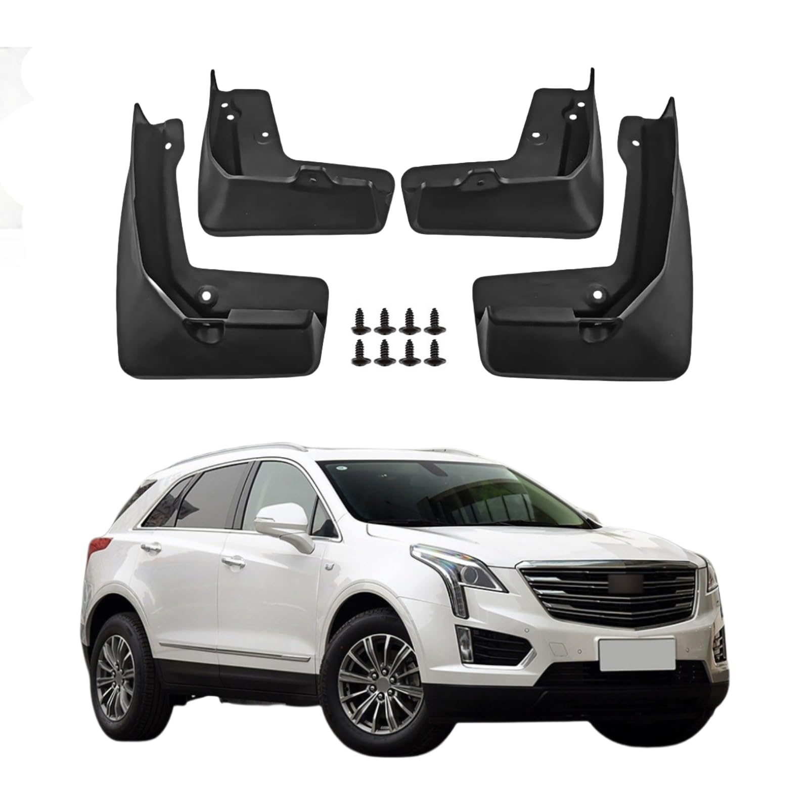 Mud Flaps Splash Guards Compatible with Cadillac XT5 2017-2025, No Drilling Front &amp; Rear Splash Guards, Exterior Accessories - Not Fit Sport with Running Boards &amp; Side Skirts