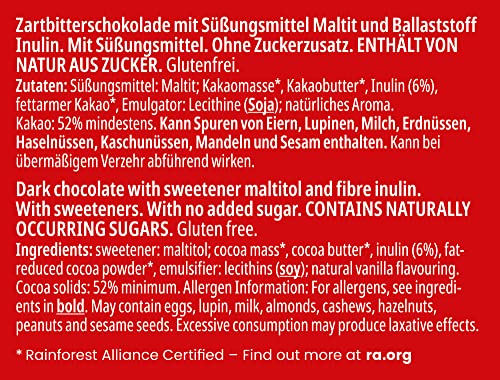 frankonia CHOCOLAT NO SUGAR ADDED Zartbitter Schokolade,80 g