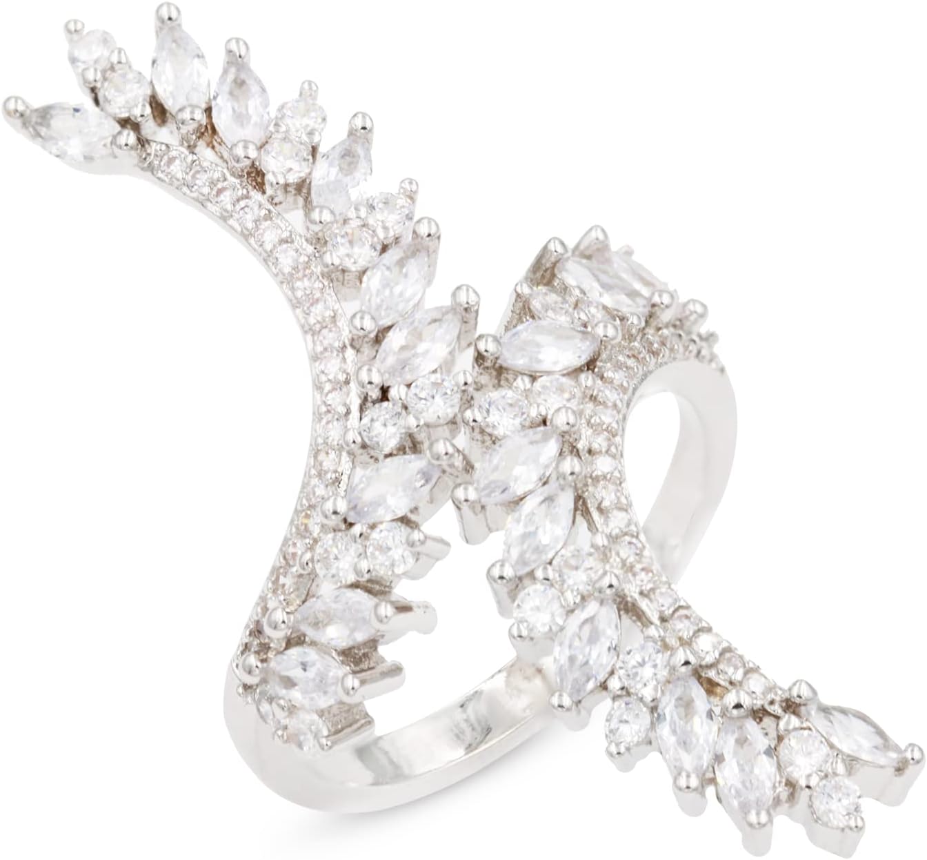 Lavencious Cocktail Fashion Ring Size Adjustable From 6-8.5 CZ Marquise Shape Jewelry for Women