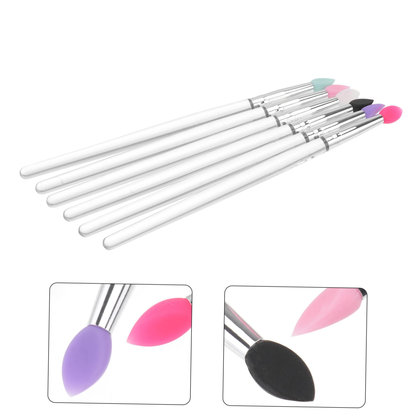 Gogogmee Silicone Eye Shadow Brush Kit 6pcs Eyeshadow Makeup Brushes Blending Applicators