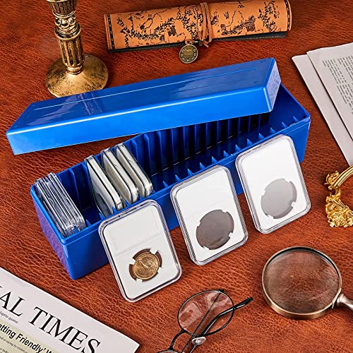 Ettonsun Plastic Coin Storage Box Case For 20 Slab Coin Holders Fit For Pcgs Ngc Pccb Pmgab Coin Holders (Blue) #TOP5