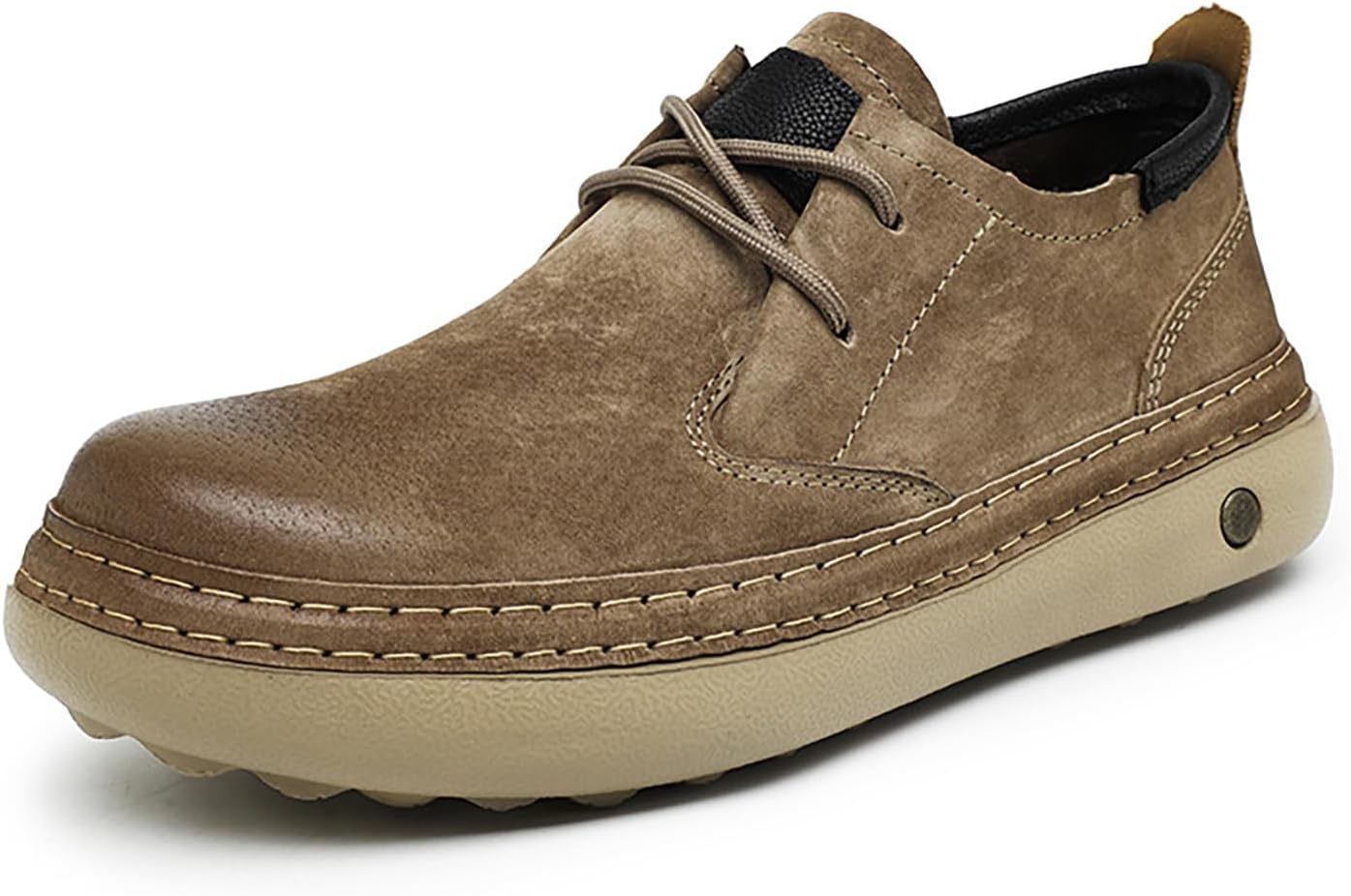 Men's Leather Casual Oxford Shoes Fashion Lace-Up Comfortable Business Dress Shoes Work Office Walking Formal Sneakers