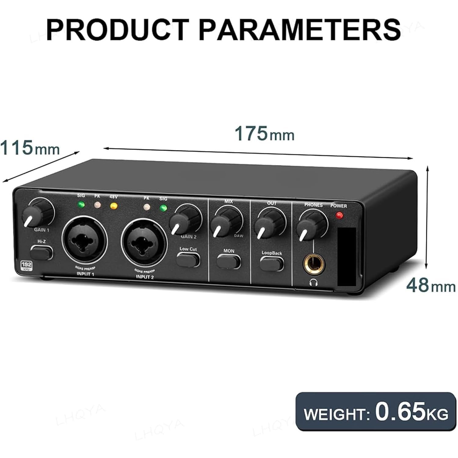 Interfaz de audio de 24 bits, 192 kHz, preamplificador de micrófono con tarjeta de sonido integrada para grabación y transmisión en vivo