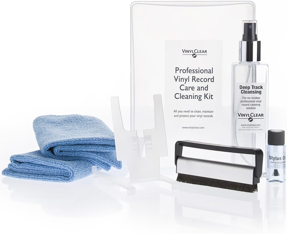 Professional Vinyl Record Cleaning Kit Including an Anti Static Brush to Clean, Protect & Restore Your LP Record Collection in a Beautiful Presentation Box.
