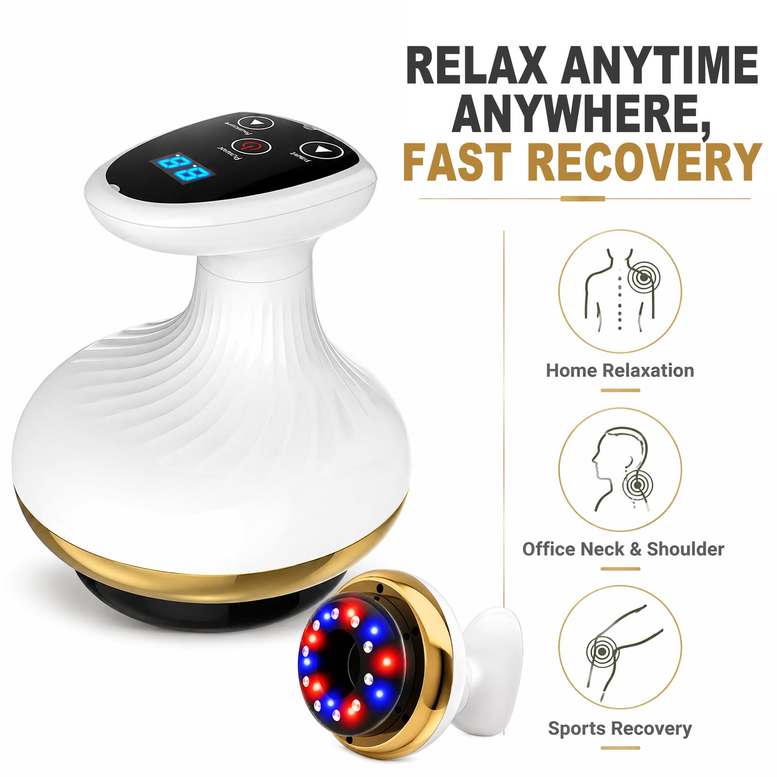 Vacuvia - Masajeador de celulitis 4 en 1 al vacío Gua Sha eléctrico