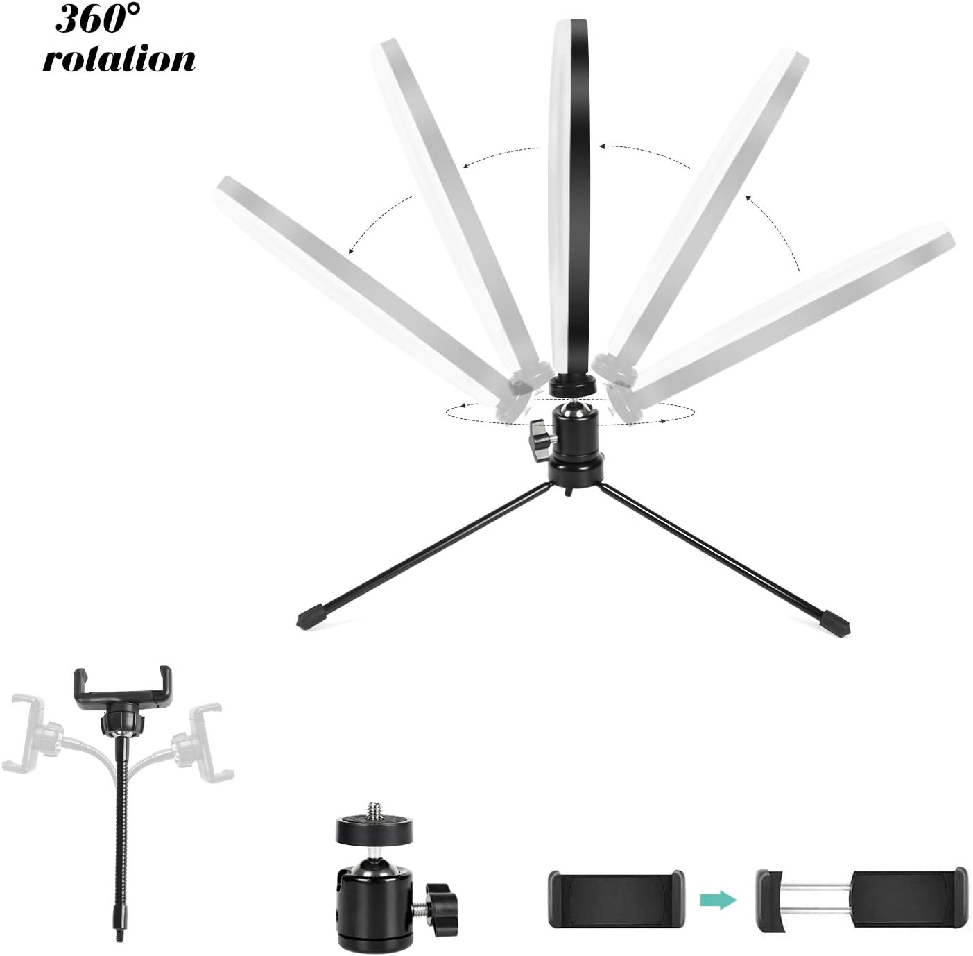 Bіg Sаlе 10.2 Ring Light with Stand and Phone Holder LTRINGYS Makeup LED Ring Light with 26 RGB Flash Colors Dimmable Desktop Ring Light with Wireless Remote Control for Streaming